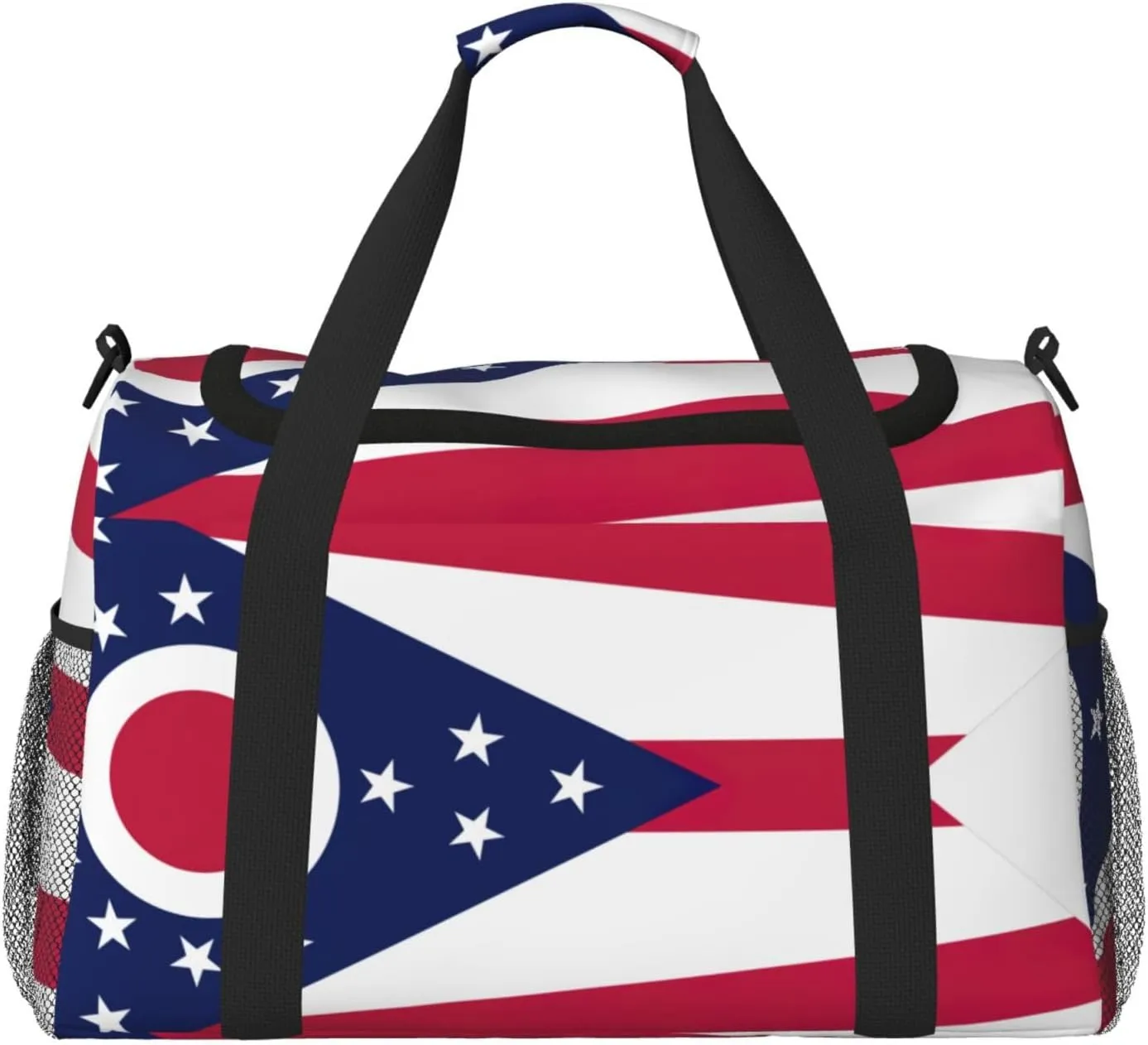 Ohio State Flag print Carry on Luggage for Women Men Shoulder Weekender Crossbody Bag for Yoga Travel Must Haves