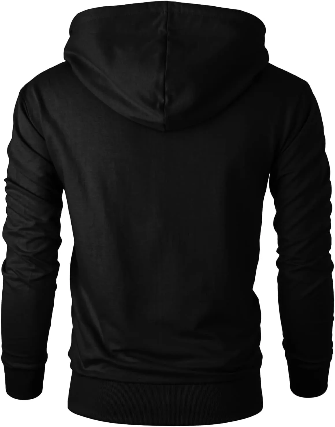 Ohoo Mens Slim Fit Double Slide Zipper Zip Up Hooded Sweatshirt Lightweight Long Sleeve Hoodie Jacket with Kanga Pocket