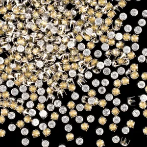 OIIKI 500PCS 6MM Rhinestone Stud Refills, Dazzling 4-Claw Crystal Studs Embellishments, Multi-Faceted Flatback Gem Stones DIY Crafts for Clothing, Shirts, Dress, Shoes, Bags, Belts - White