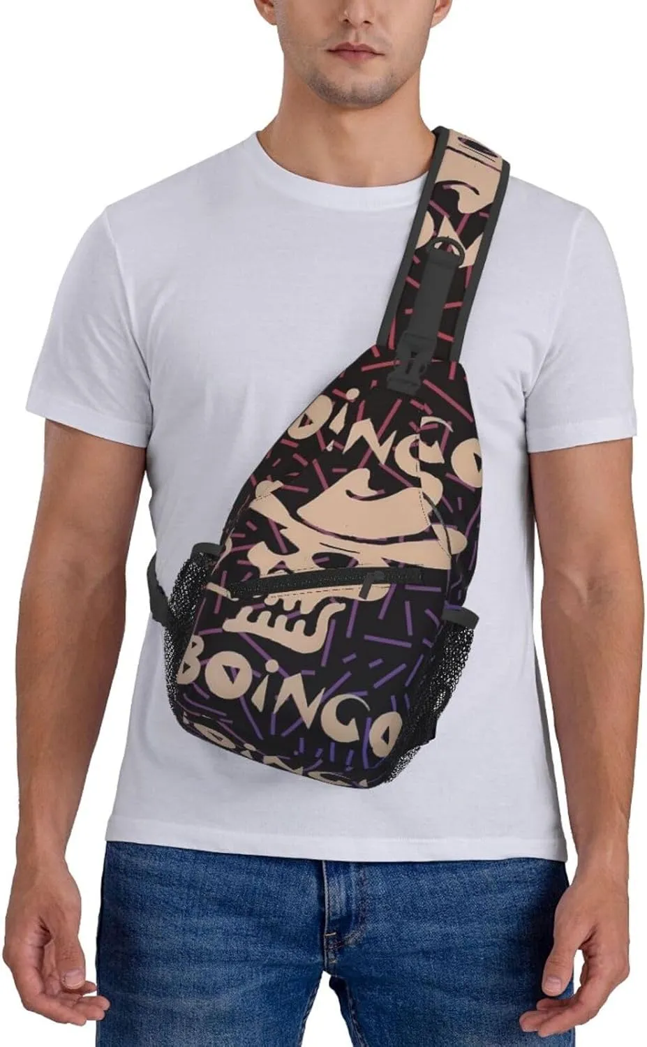 Oingo Music Boingo Small Crossbody Backpack Sling Bag For Men Women Mini One Shoulder Chest Bags Gym Sport Travel Hiking Daypack