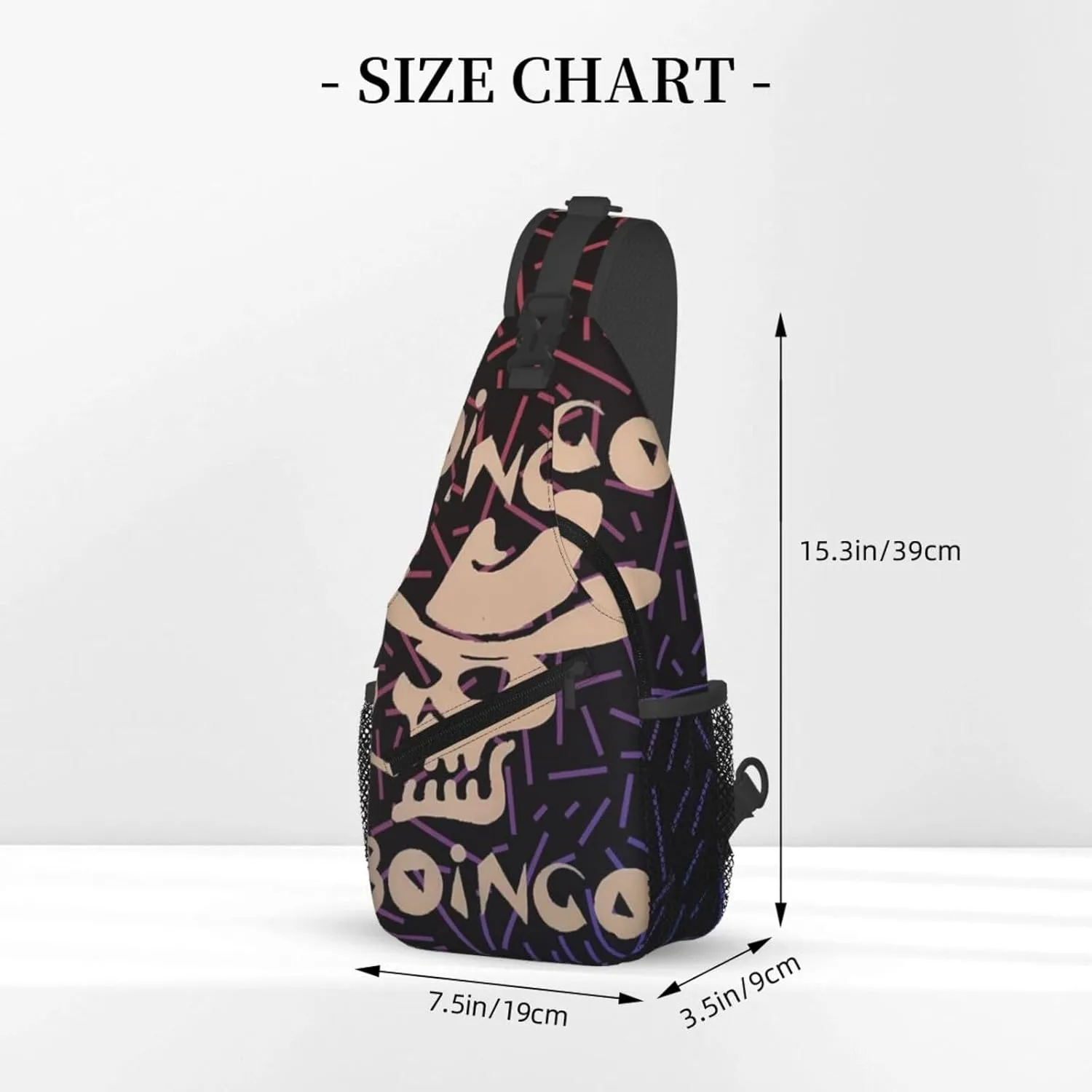 Oingo Music Boingo Small Crossbody Backpack Sling Bag For Men Women Mini One Shoulder Chest Bags Gym Sport Travel Hiking Daypack