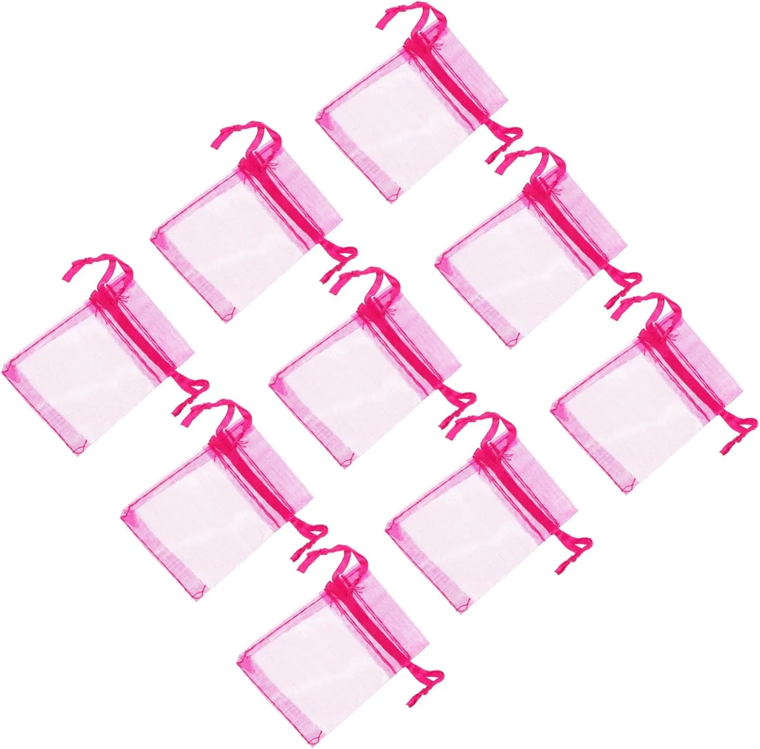 ORFOFE 100pcs Organza Pouches Bulk Drawstring Jewelry Bag Sheer Candy Bags Sample Storage Packing for Cosmetics Party Supplies Craft Projects