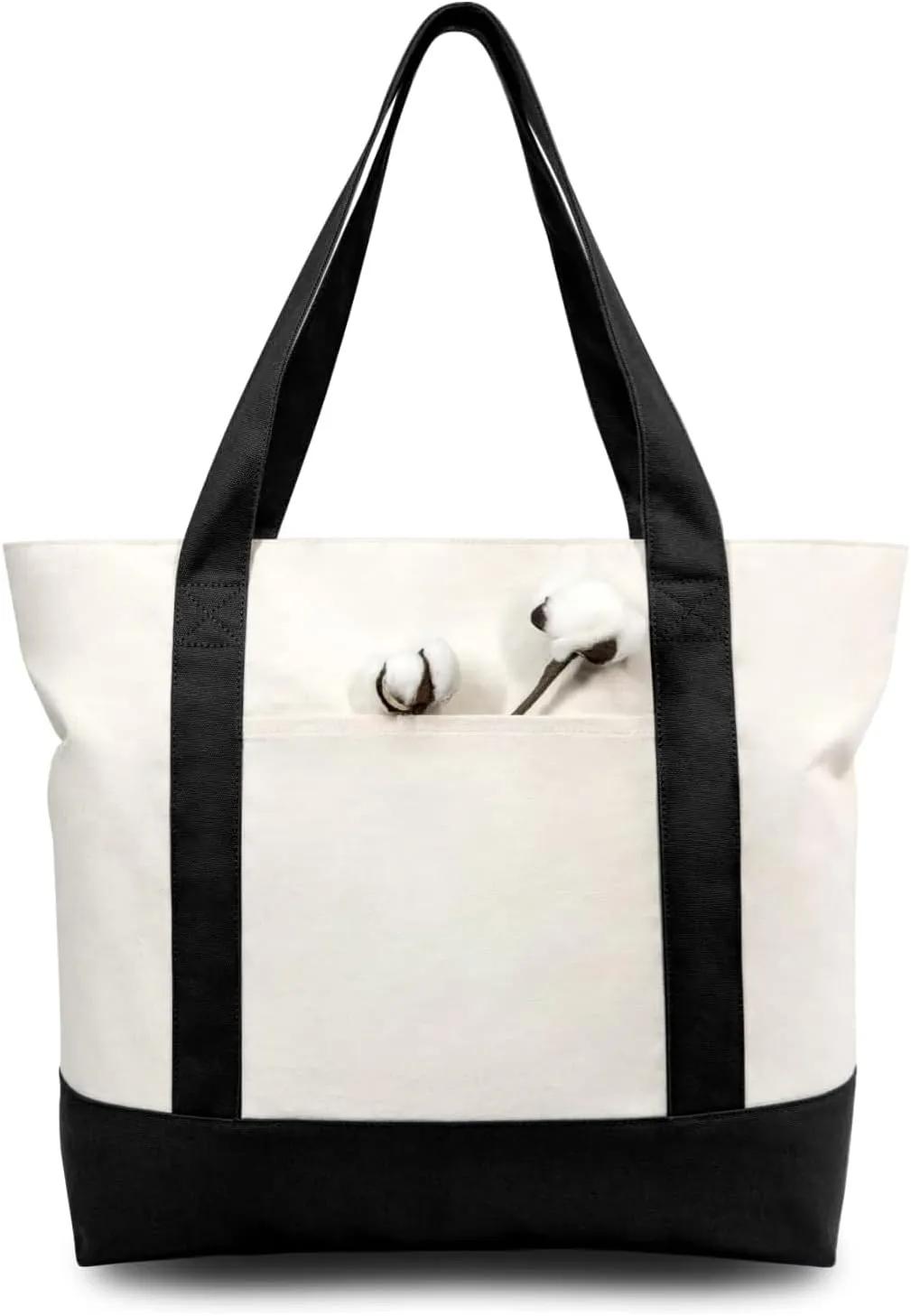 Organix 100% Organic Cotton Sheeting Tote Bag for Shopping, Grocery, Travel, Zipper Tote Bag with Sturdy Handle, 1|3|6|30 Set