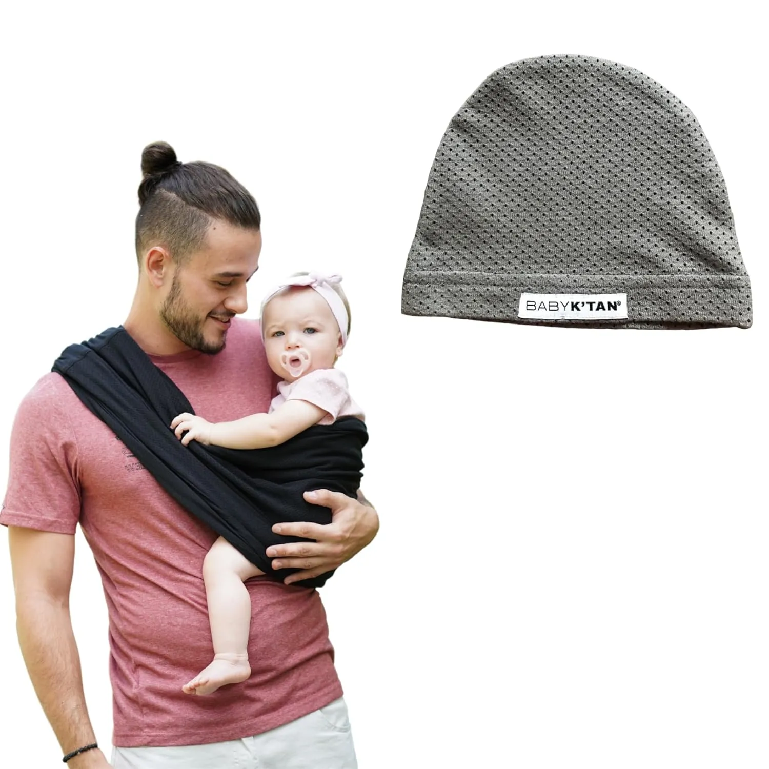 Original Baby K'tan Baby Carrier: #1 Easy Pre-Wrapped, Soft, Slip-On, No Rings, No Buckles | The Best Hands Free Infant Wrap for Newborn to Toddler up to 35lb (See Size Chart)   Baby Hat