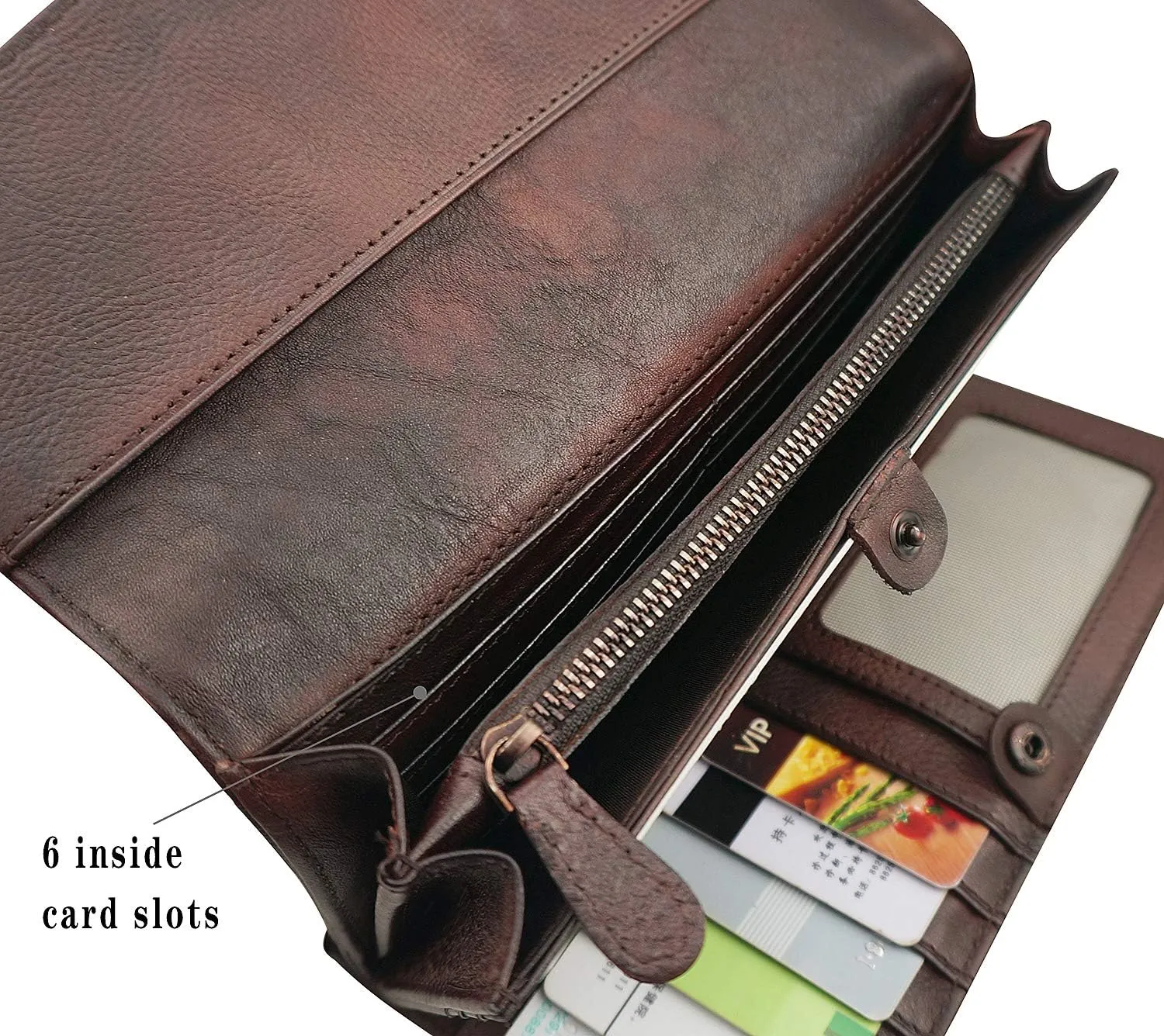 ORIREAL Wallets for Women Large Capacity Leather Clutch Wallet Card Organizer Women's Purse
