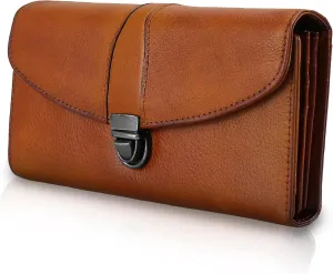 ORIREAL Women's Wallet Genuine Leather Wallet for Ladies Large Capacity Hand-Crafted Wallet Card Holder Purse