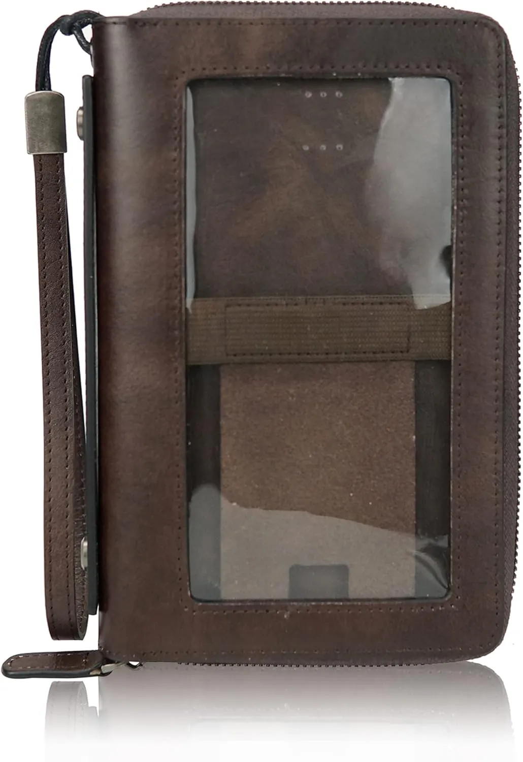 ORIREAL Women's Wallet Leather Clutch Purse and Handbag Wristlet Phone Wallet Case (Coffee)