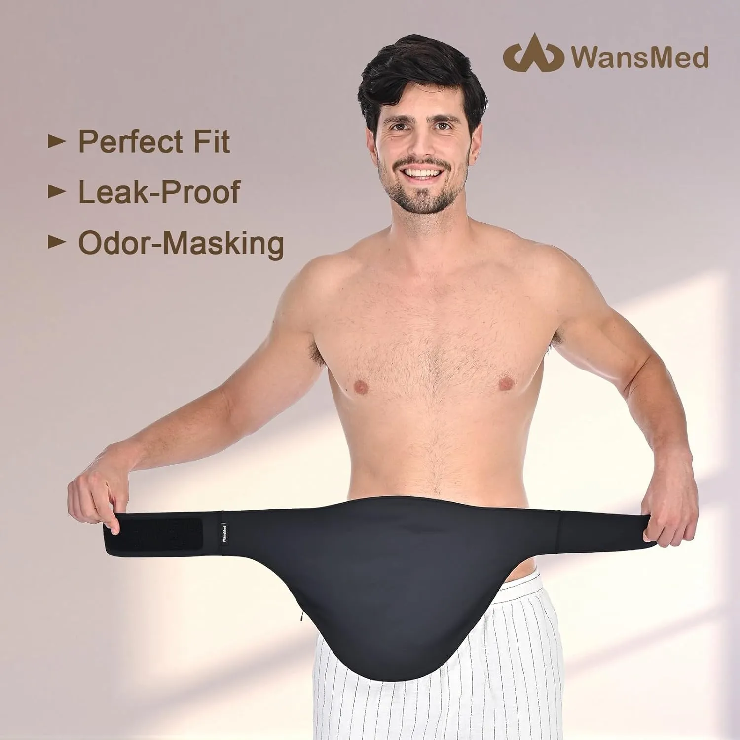Ostomy Bag Covers for Men and Women, Ostomy Belt for Sports and Daily Life, Colostomy Supplies, Black (M)