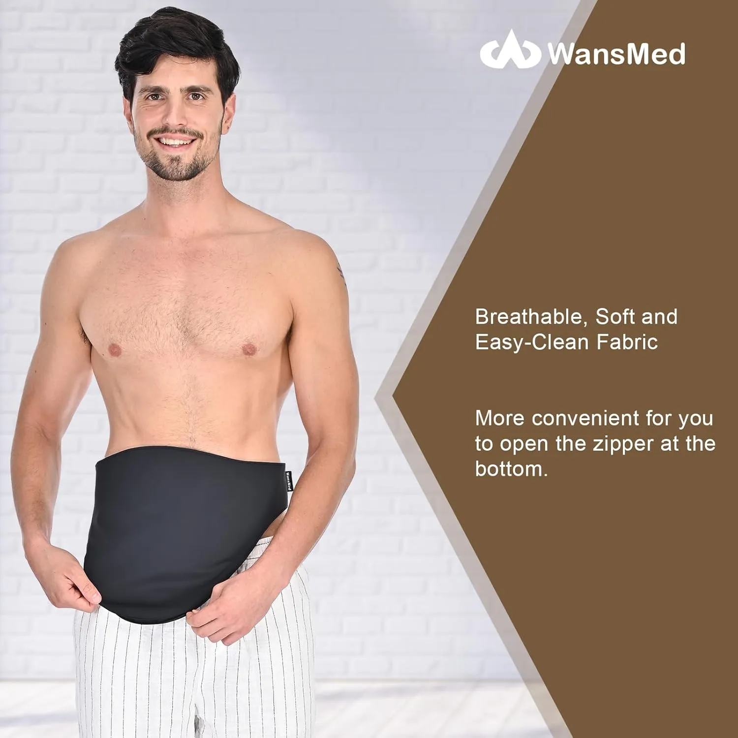 Ostomy Bag Covers for Men and Women, Ostomy Belt for Sports and Daily Life, Colostomy Supplies, Black (M)