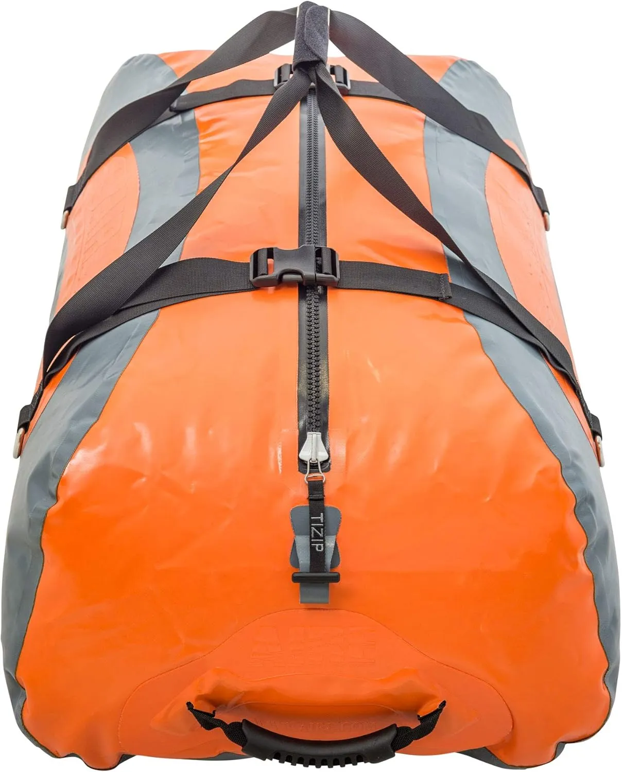 OUTCAST SPORTING GEAR AIRE Frodo Waterproof Durable Wide-Opening Protective Outdoor Water Sports Fishing Boating Duffel Bag, Orange/Gray, Large