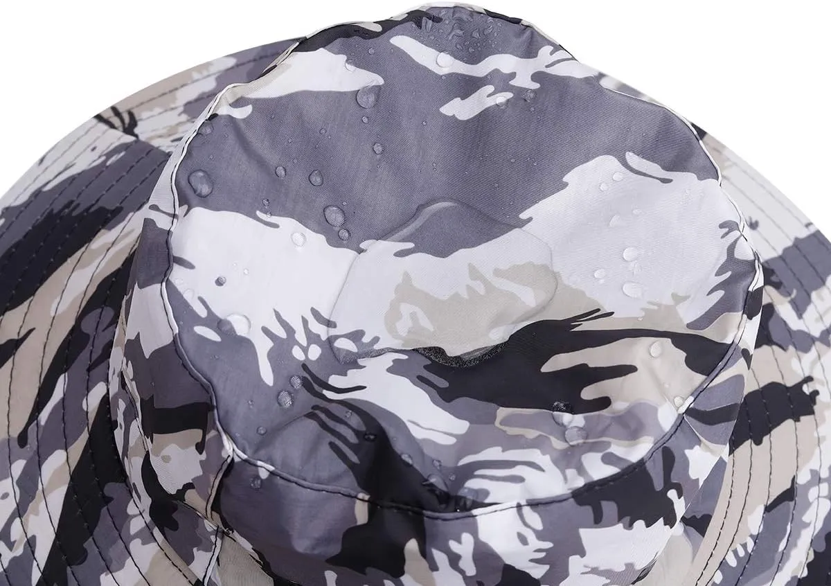 Outdoor Sun Hat, Waterproof Fishing Hat Sun Protection Summer Boonie for Man and Women Foldable Bucket Hat for Hiking