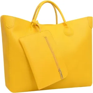 Oversize Vegan Leather Tote Bags for Women Soft Purse Weekender Bag Shopper Handbag Travel Working Satchels 2pcs