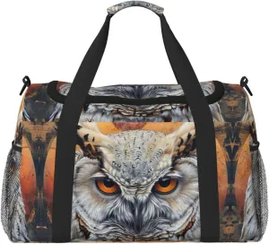 Owl Beliefs print Carry on Luggage for Women Men Shoulder Weekender Crossbody Bag for Yoga Travel Must Haves