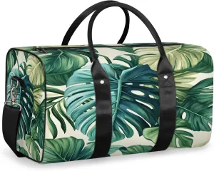 Palm Leaves Duffle Bag for Travel, Overnight Weekend Gym Carry On Luggage Bag, Tropical Travel Duffel Bag for Men Women