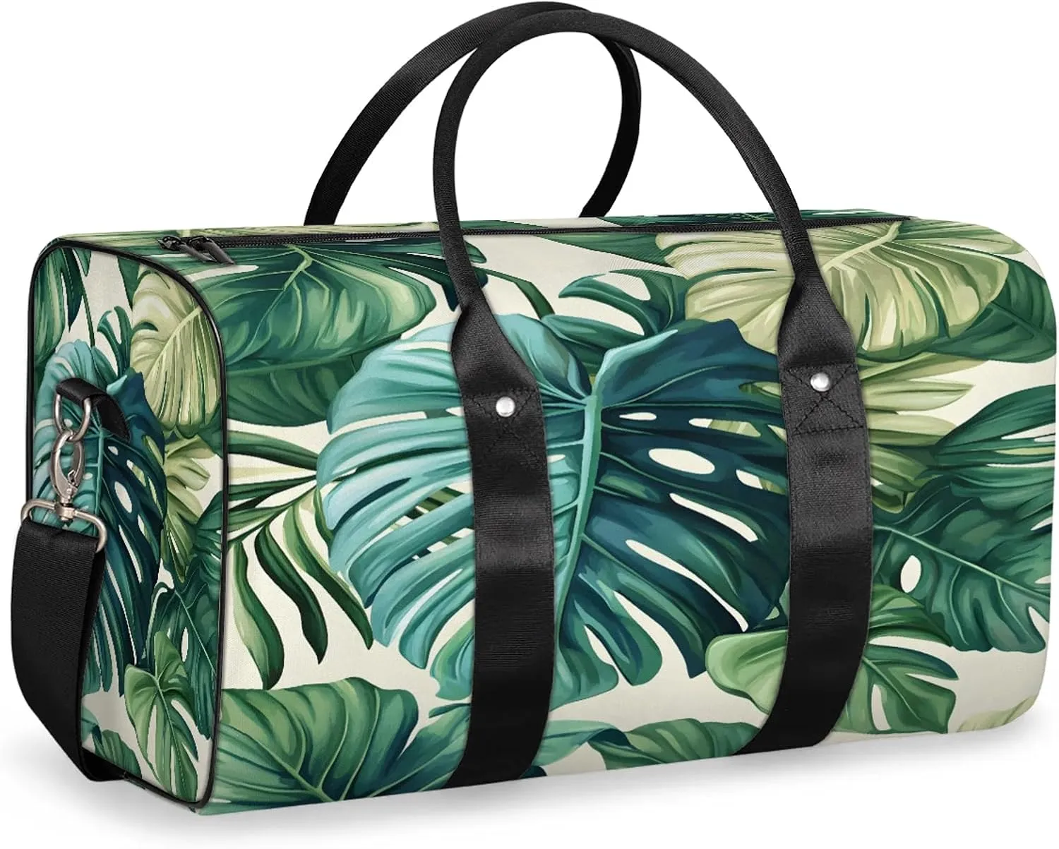 Palm Leaves Duffle Bag for Travel, Overnight Weekend Gym Carry On Luggage Bag, Tropical Travel Duffel Bag for Men Women