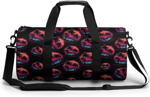 Palm Trees Vintage Sunrise Travel Duffel Bag Gym Bags Sports Tote Shoulder Weekender Handbag for Men Women