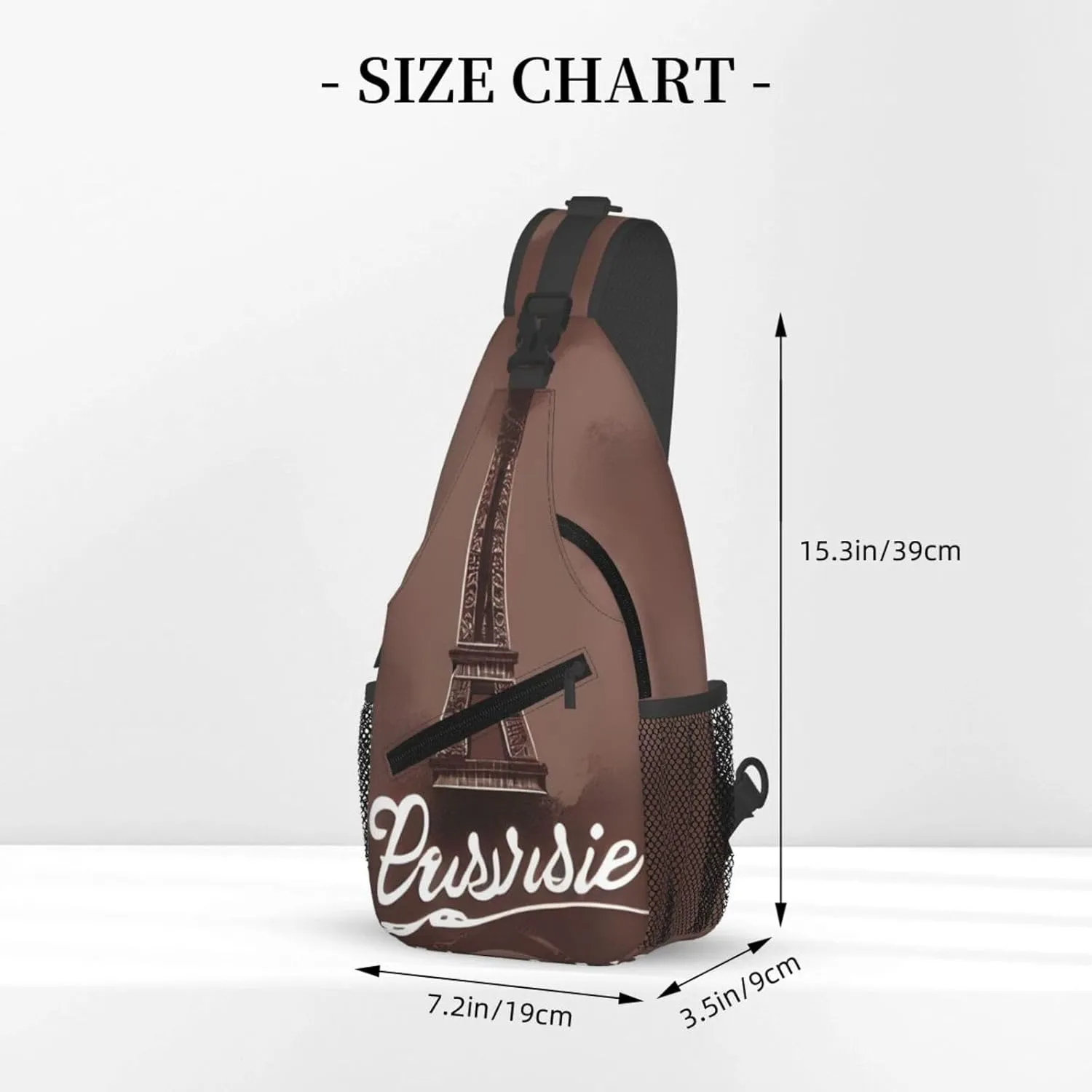 Parisian Coffee Eiffel Tower Sling Backpack,Men Cross Chest Bag Diagonally,Shoulder Bag For Outdoor Cycling Bag