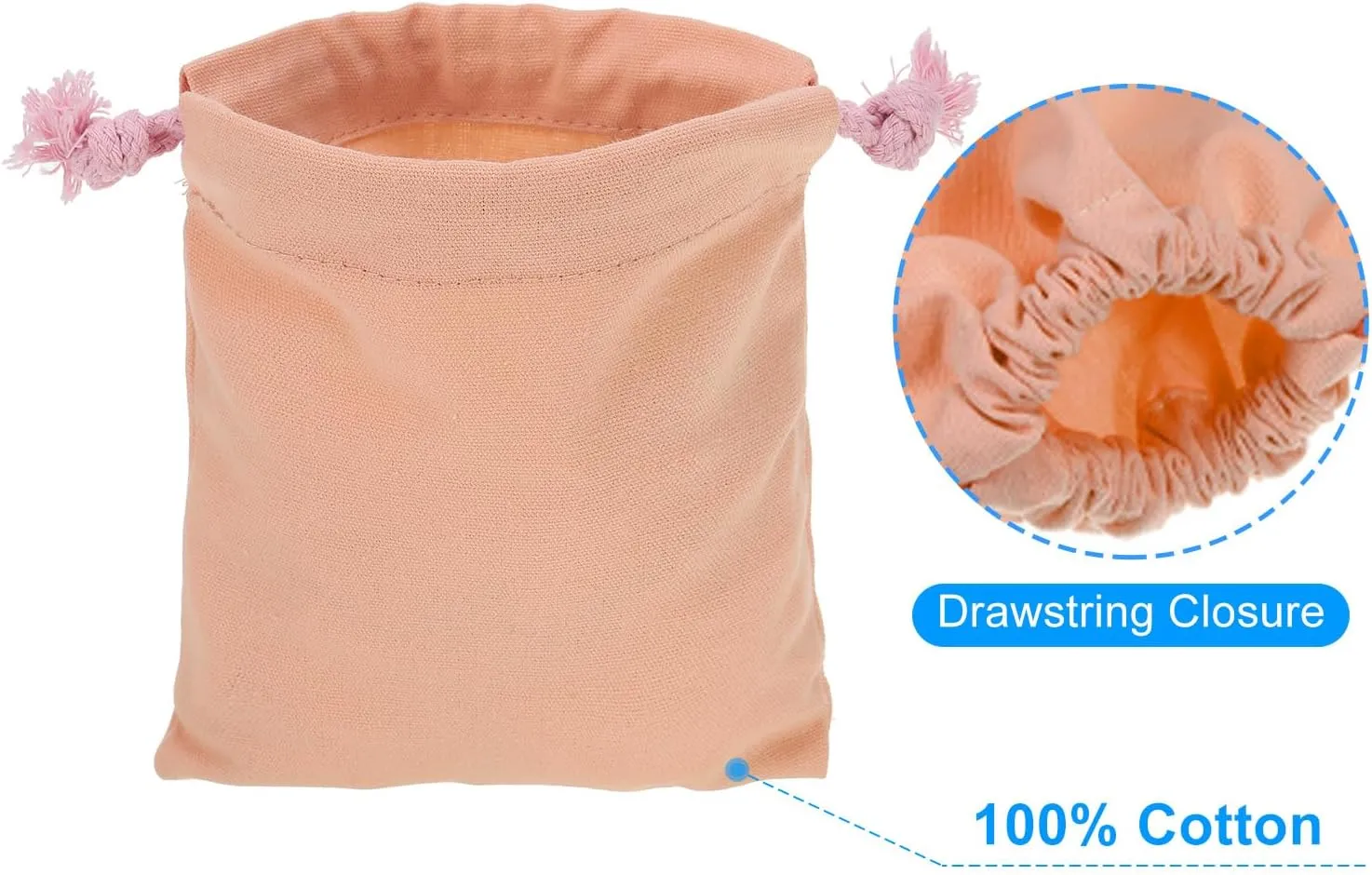 PATIKIL 100% Cotton Reusable Drawstring Bags, 5x6 Inch 12 Pack Multipurpose Washable Cotton Dust Bags, Luggage Organizer, Travel Essentials Storage Pouch, Deep Pink