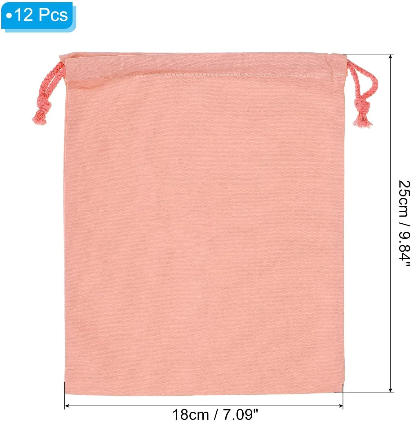 PATIKIL 100% Cotton Reusable Drawstring Bags, 7x10 Inch 12 Pack Multipurpose Washable Cotton Dust Bags, Luggage Organizer, Travel Essentials Storage Pouch, Deep Pink