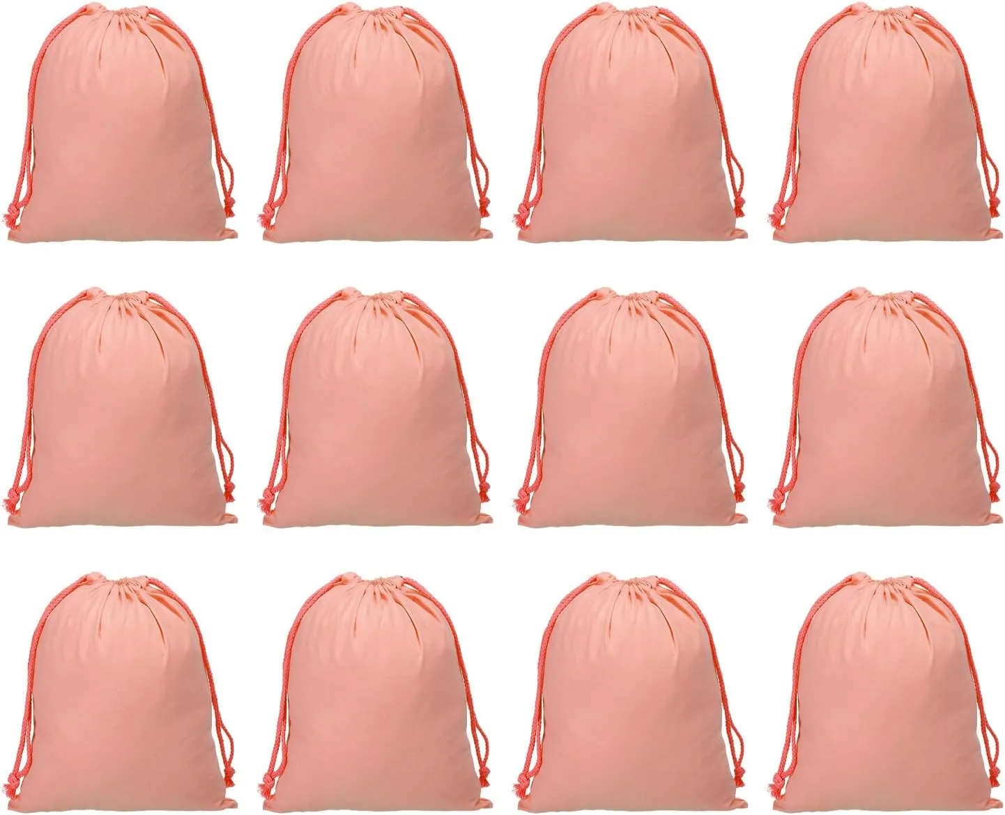 PATIKIL 100% Cotton Reusable Drawstring Bags, 7x10 Inch 12 Pack Multipurpose Washable Cotton Dust Bags, Luggage Organizer, Travel Essentials Storage Pouch, Deep Pink