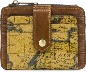 Patricia Nash | Cassis ID Wallet | Credit Card Holder for Women | RFID Wallet Women | Leather Wallets for Women, European Map