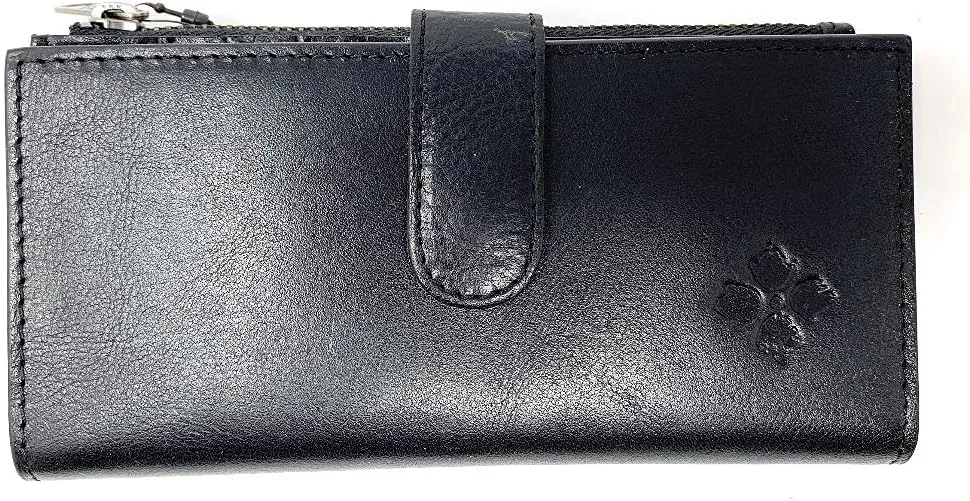 Patricia Nash Nazari Leather Slim Wallet Clutch Black RFID Protection