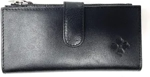 Patricia Nash Nazari Leather Slim Wallet Clutch Black RFID Protection