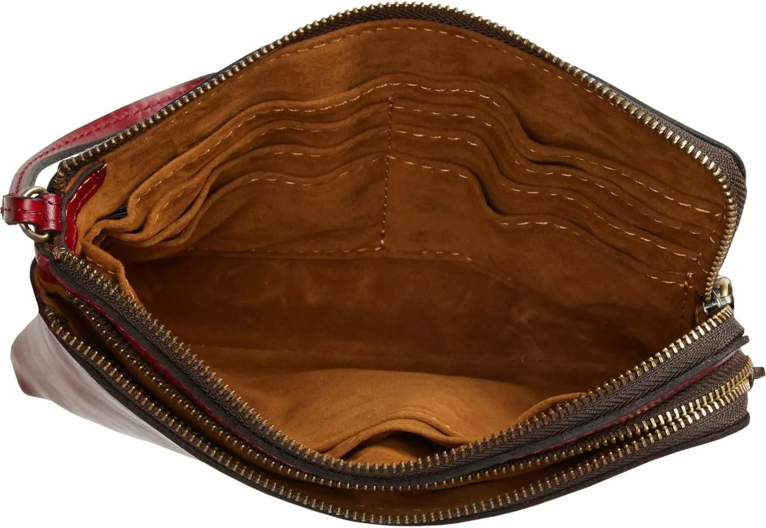 Patricia Nash Varone Leather Wristlet Purse, Ruby Red, Gift Box Included