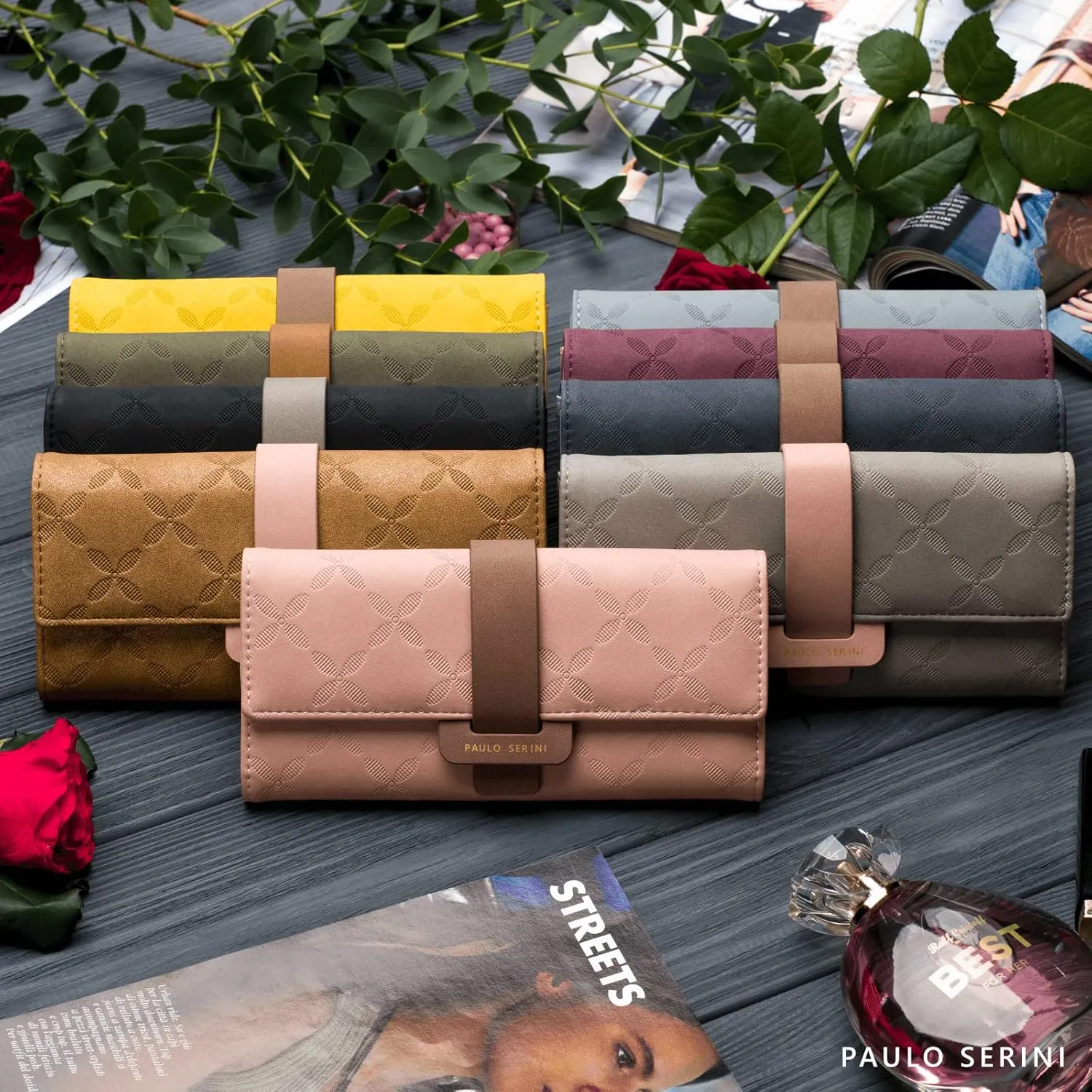 PAULO SERINI® Wallet Women - Womens Wallet with Coin Purse - Card Holder 9 Cards - Wristlet - Vegan Wallets for Women - Birthday Gifts for Women - Billeteras de Mujer - 9 colors