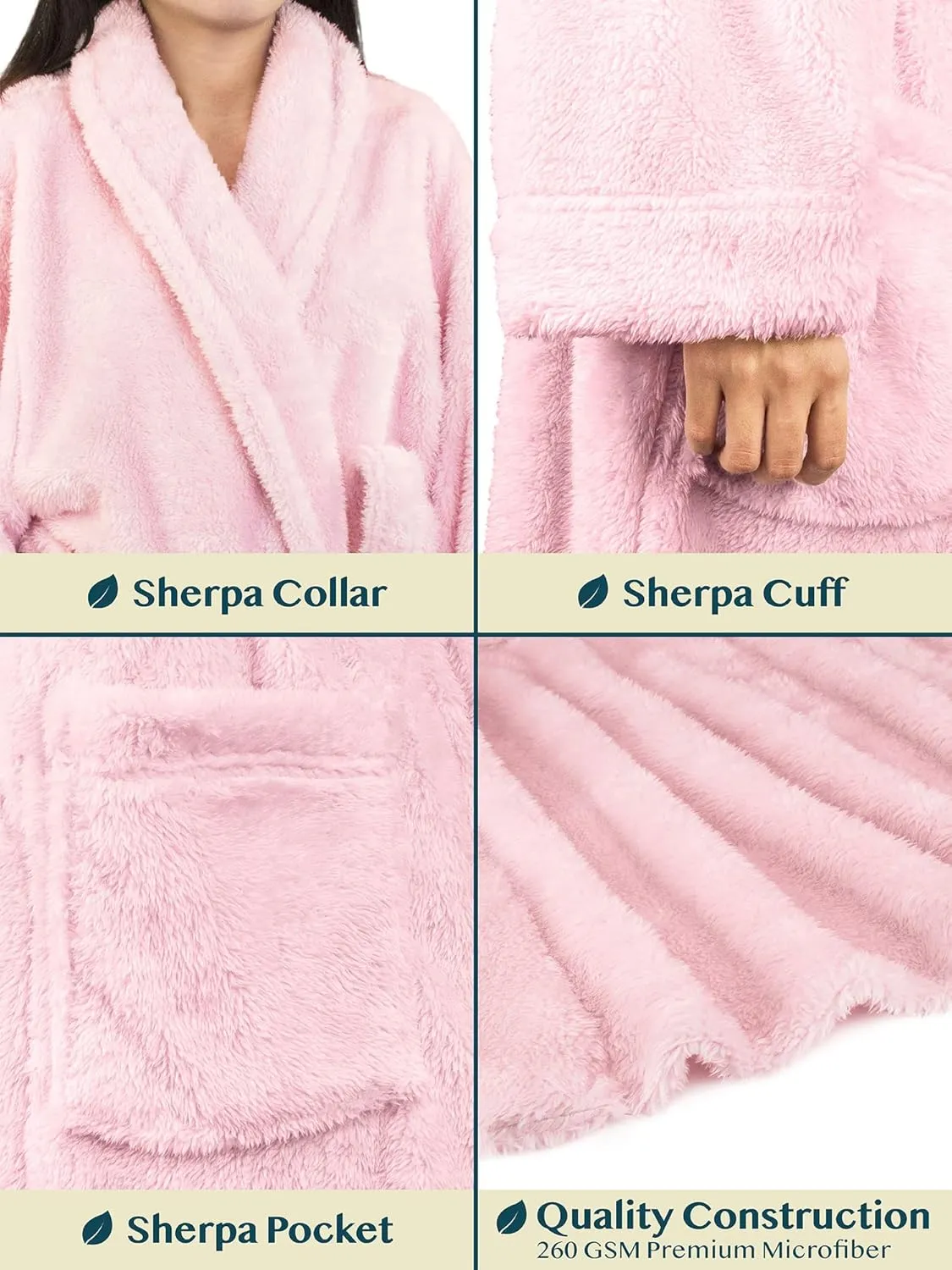 PAVILIA Premium Womens Plush Soft Robe Fluffy, Warm, Fleece Sherpa Shaggy Bathrobe
