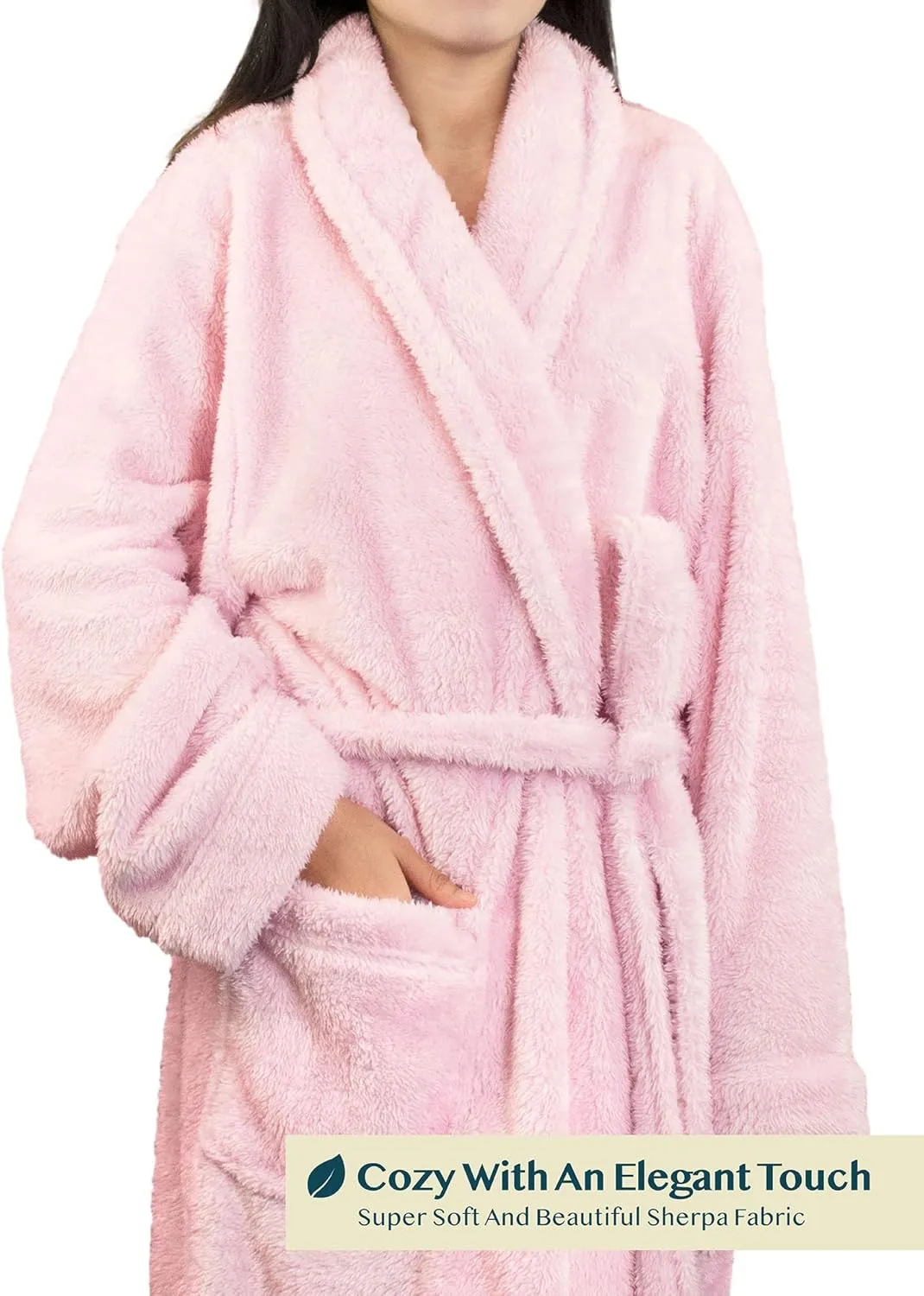 PAVILIA Premium Womens Plush Soft Robe Fluffy, Warm, Fleece Sherpa Shaggy Bathrobe