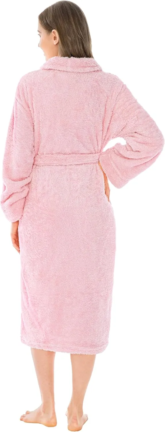 PAVILIA Premium Womens Plush Soft Robe Fluffy, Warm, Fleece Sherpa Shaggy Bathrobe