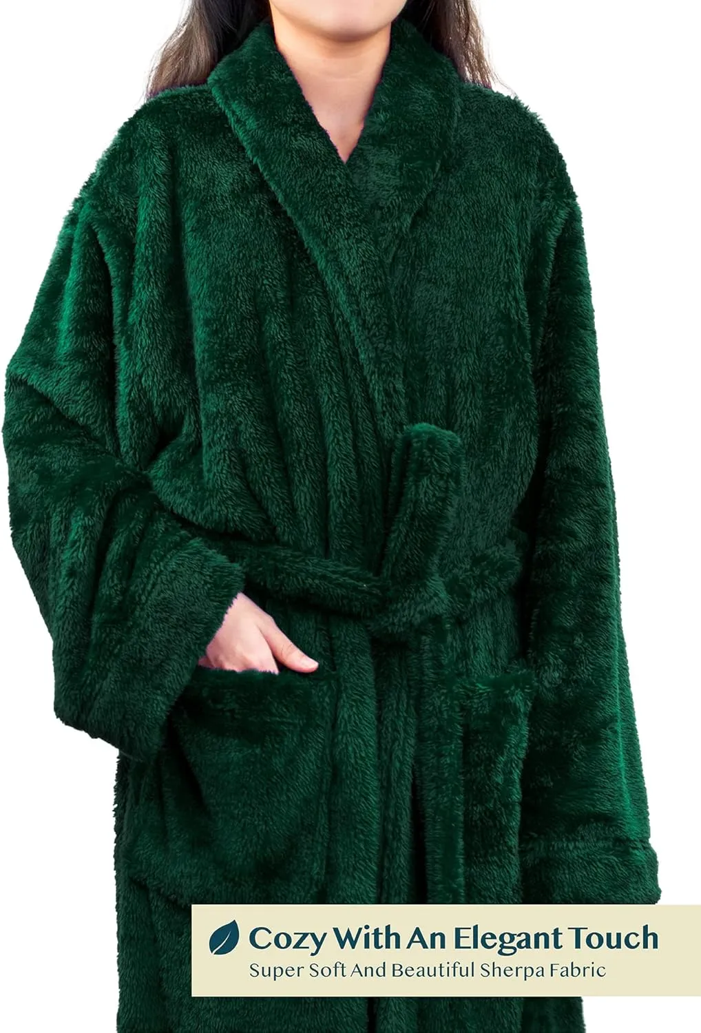 PAVILIA Premium Womens Plush Soft Robe Fluffy, Warm, Fleece Sherpa Shaggy Bathrobe