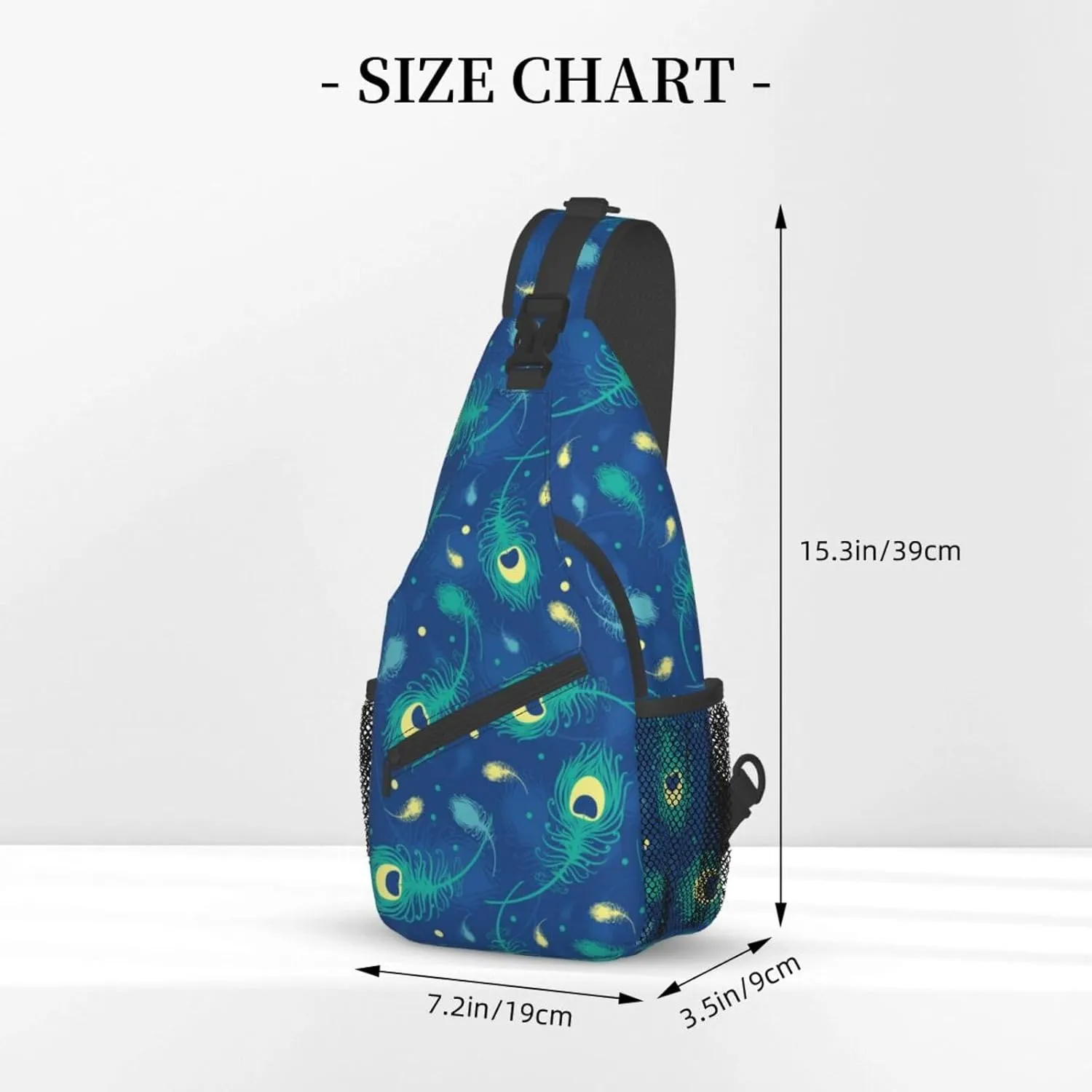 Peacock Shoulder Bag Cute Sling Backpack Daypack Casual Feather Hiking Bag Womens Backpack Bag Animal Bag