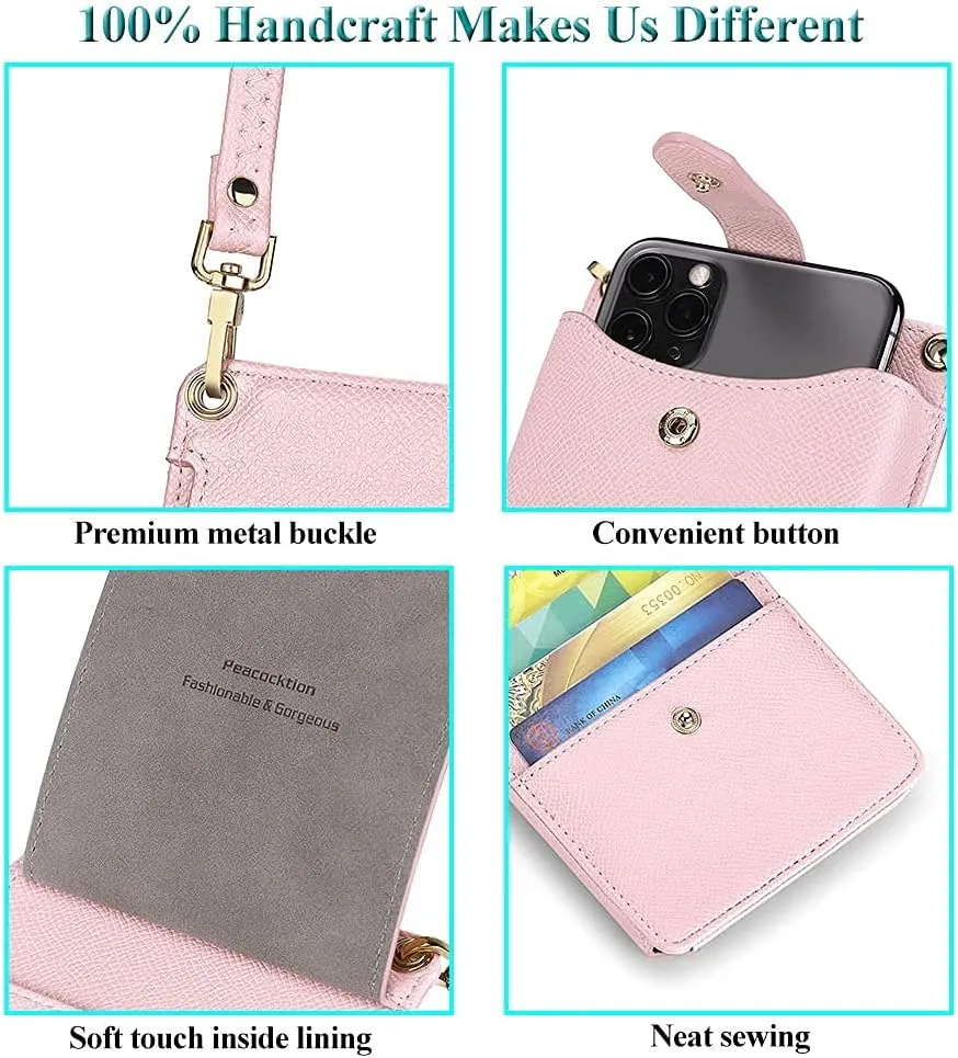 Peacocktion Small Crossbody Cell Phone Purse for Women, Lightweight Mini Small Crossbody Bags for Women with Card Slots