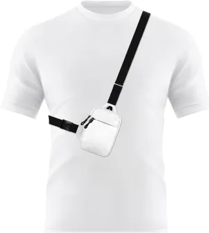 Peicees Mini Crossbody Sling Bag Dual Pocket Water Resistant Running Phone Holder Chest Shoulder Bag for Men Women Travel Gym