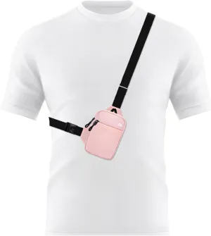Peicees Mini Crossbody Sling Bag Dual Pocket Water Resistant Running Phone Holder Chest Shoulder Bag for Men Women Travel Gym