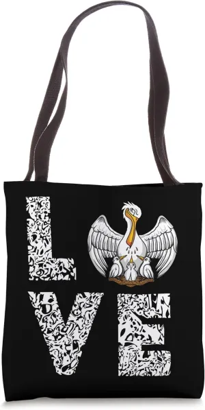 Pelican Love Chick Hatch Tropical Bird Animal Leopard Tote Bag