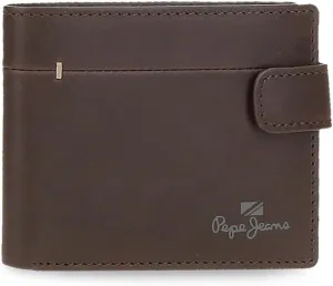 Pepe Jeans Staple Horizontal Wallet with Click Closure, One Size, Brown, One Size, Horizontal wallet with click closure