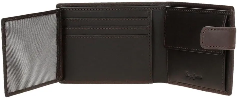 Pepe Jeans Staple Horizontal Wallet with Click Closure, One Size, Brown, One Size, Horizontal wallet with click closure