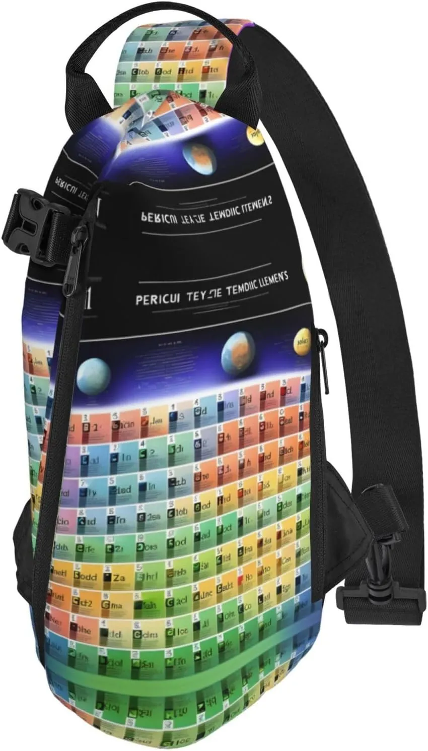 Periodic Table Of Elements Print Crossbody Backpack Casual Sling Bag Travel Lightweight, Adjustable Cross Bag