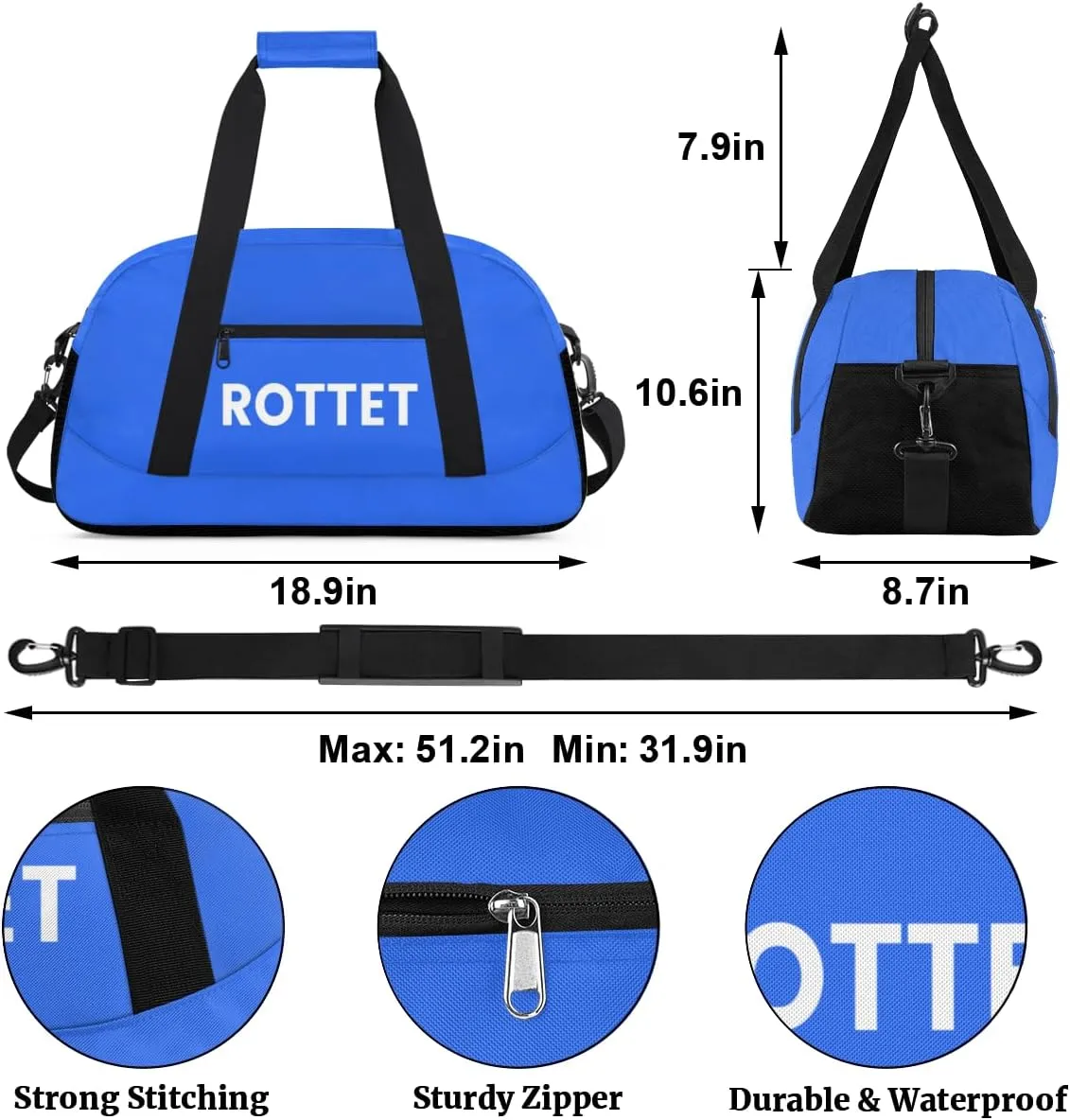 Personalize-Kids-Duffel-Bags With Custom Name Text Carry-On Overnight Travel Gym Lightweight Dance Sports Bags For Girls Boys Kids,Blue 4