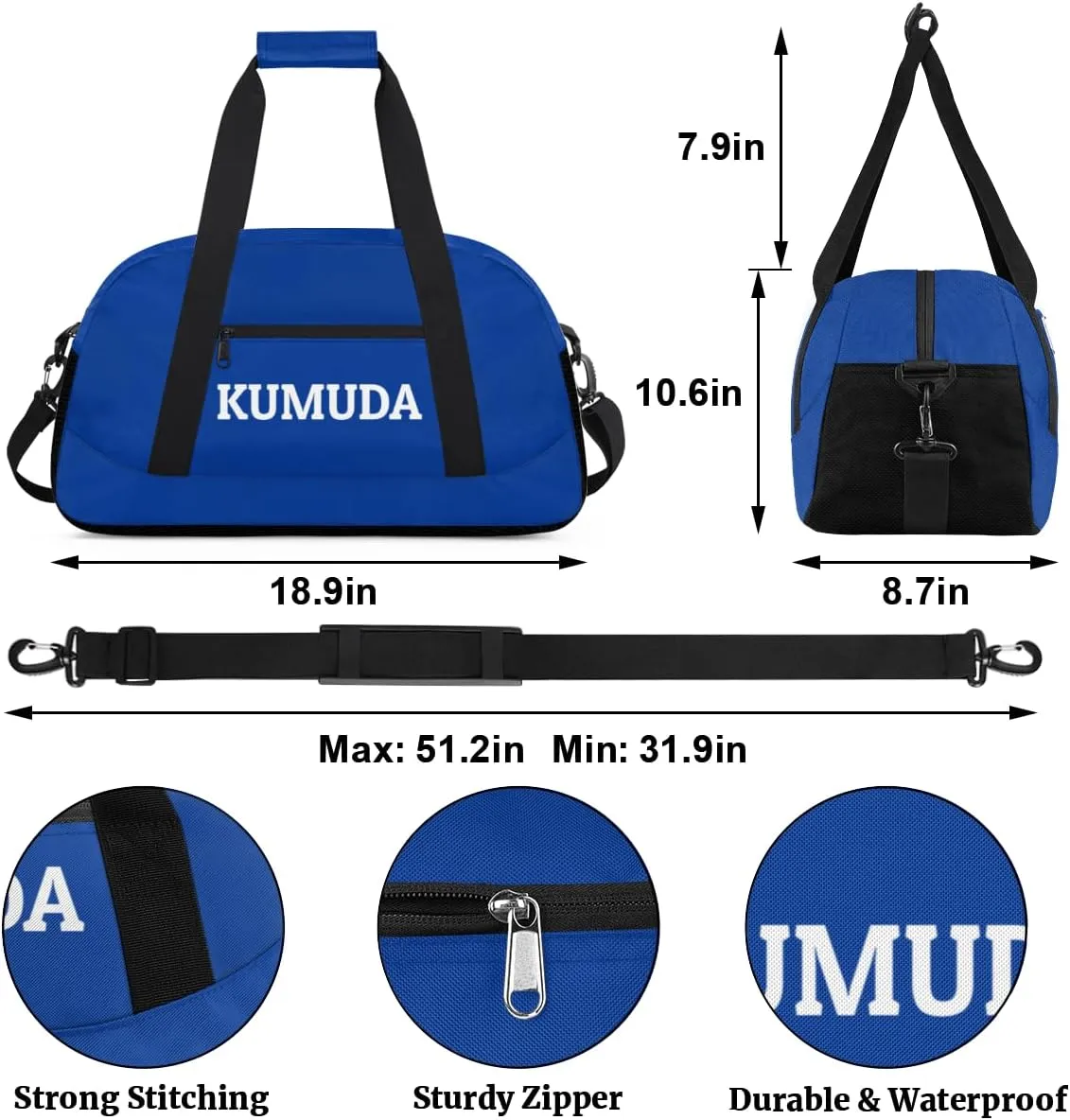 Personalize-Kids-Duffel-Bags With Custom Name Text Carry-On Overnight Travel Gym Lightweight Dance Sports Bags For Girls Boys Kids,Blue