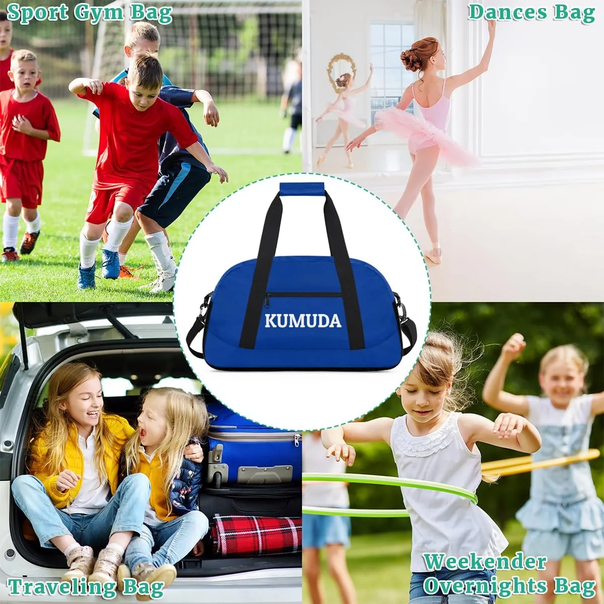 Personalize-Kids-Duffel-Bags With Custom Name Text Carry-On Overnight Travel Gym Lightweight Dance Sports Bags For Girls Boys Kids,Blue