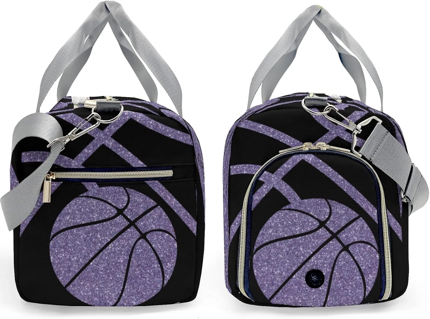 Personalized Basketball Purple Duffel Bag,Customized Sport Player Travel Bag for Gifts