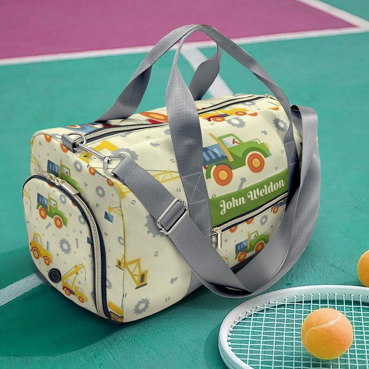 Personalized Color Trucks Car Duffel Bag,Customized Sport Player Travel Bag for Gifts