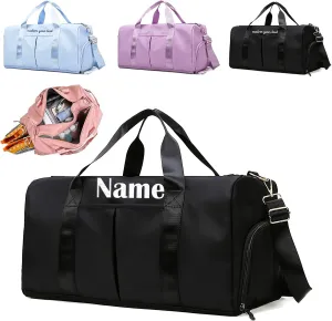Personalized Custom Duffel Bag - Black - Multipurpose Travel Gym Sport Bag - Waterproof Canvas - 19.68 x 9.05 x 9.05 Inch