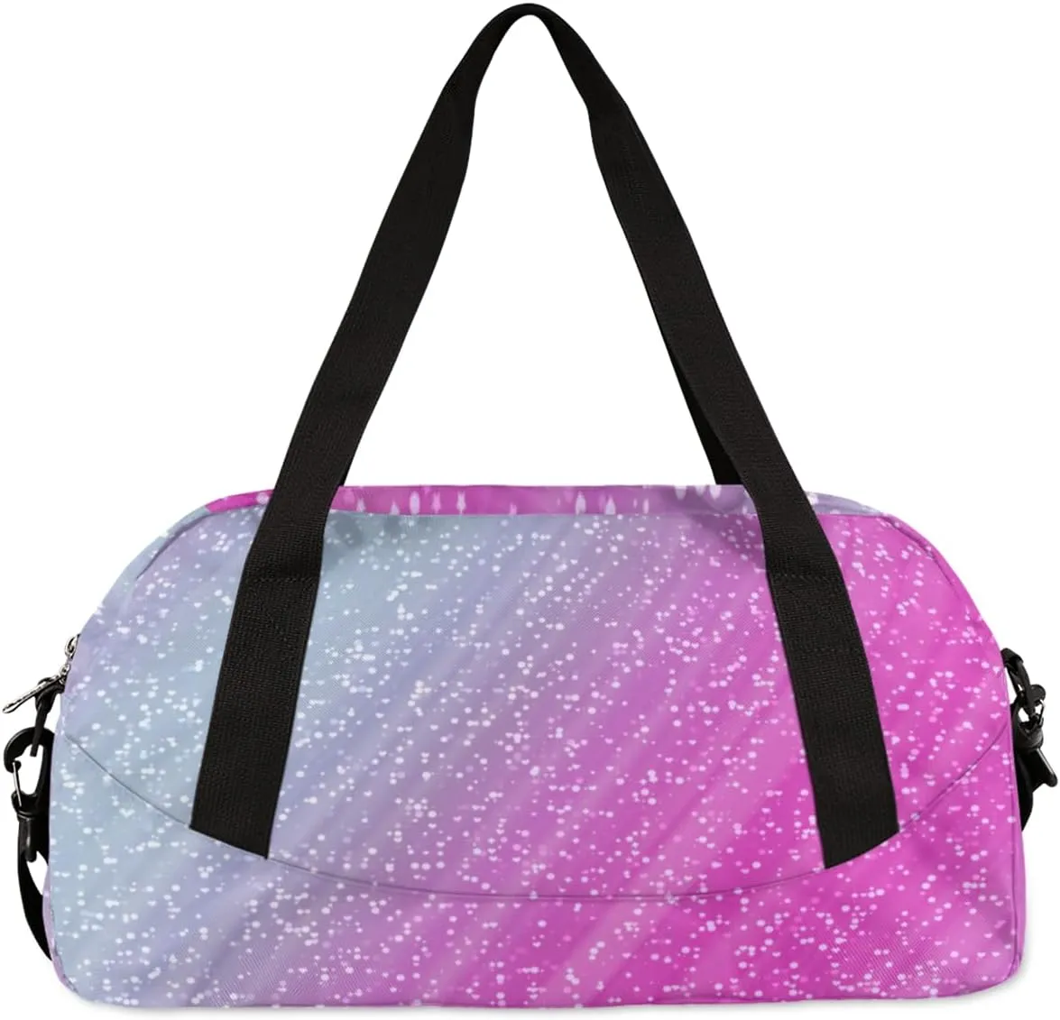 Personalized Dance Bag Gym Bag for Girl, Custom Sport Duffel Bag Weekender Bags Travel Duffel Bag Gymnastics Glitter Background