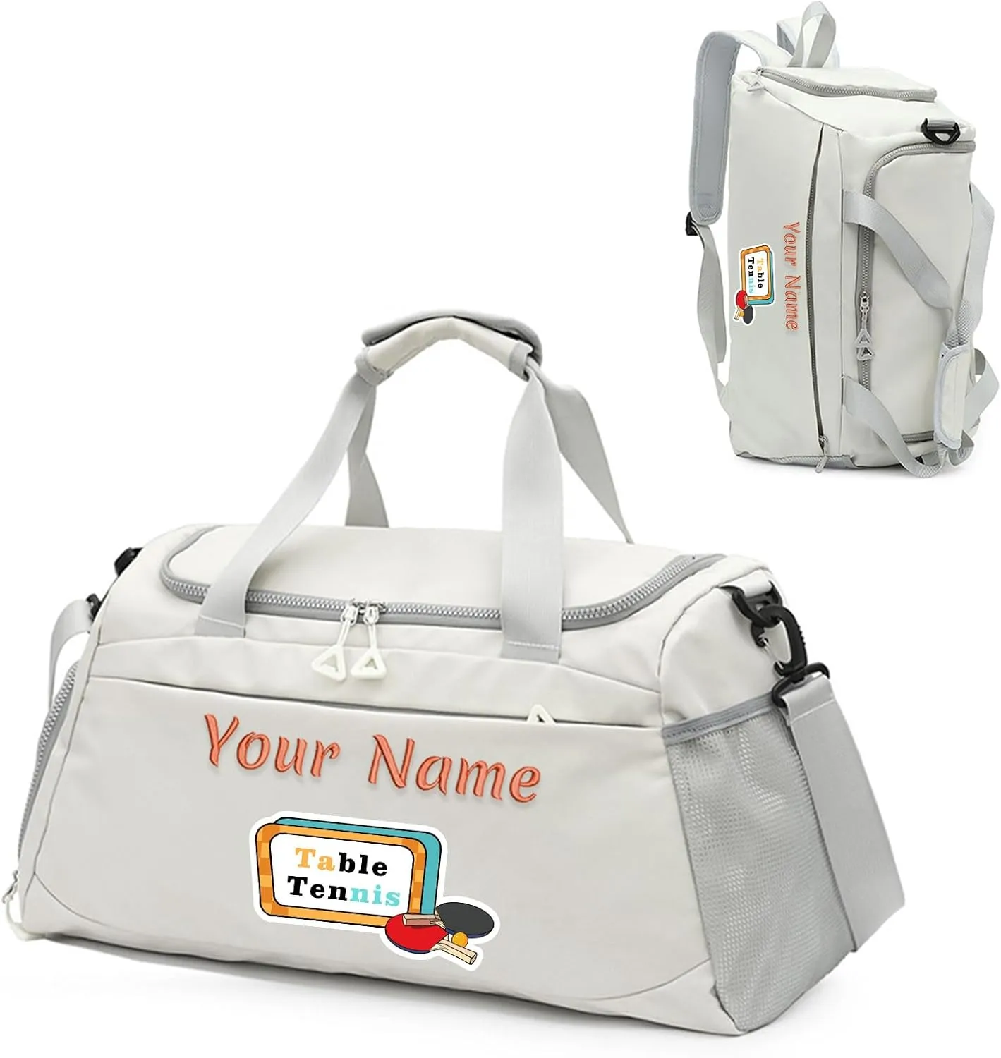 Personalized Dance Yoga Bag for Women Girls, Custom Travel Duffle Bag with Name, Cheerleaders Bag - with Shoes Compartment and Wet Dry Pocket - Adjustable Strap - Tote Bag/Backpack Dual-purpose