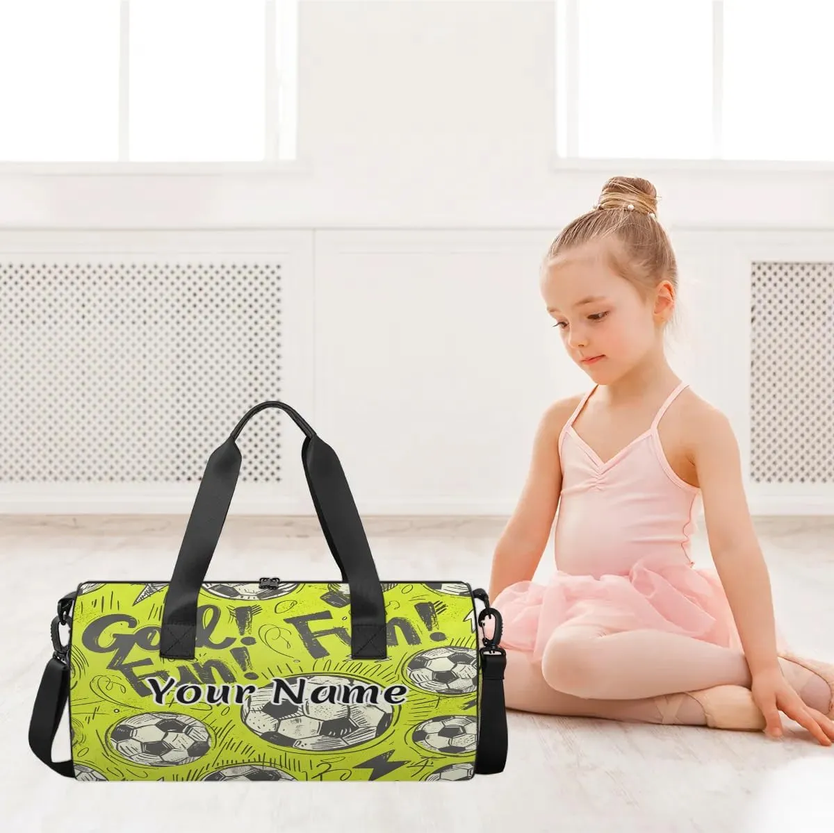 Personalized Duffel Bag for Women, Custom Soccer Ball Gym Bag for Sports, Waterproof Dance Bag with Name, Lightweight Carryon Gym Bag, Sports